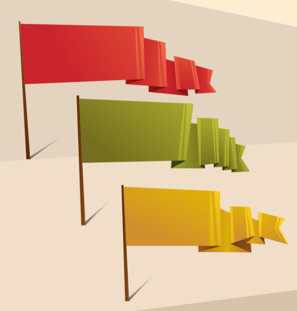 Creative origami style 02 - vector material