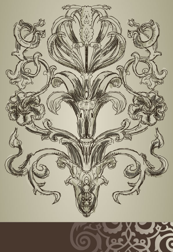 Classic retro pattern 01 - vector material