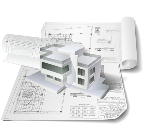 Housing construction drawings 01 - vector material