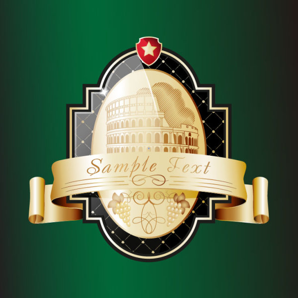 Classic European label 01 - vector material