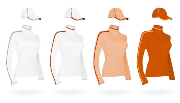 Beautifully T-shirt template 04 - vector material