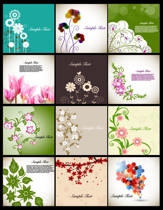 Classic flowers illustrator 02 - vector material