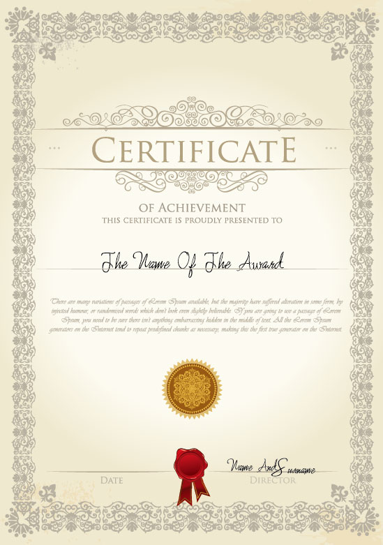 Certificate template design 03 - vector material