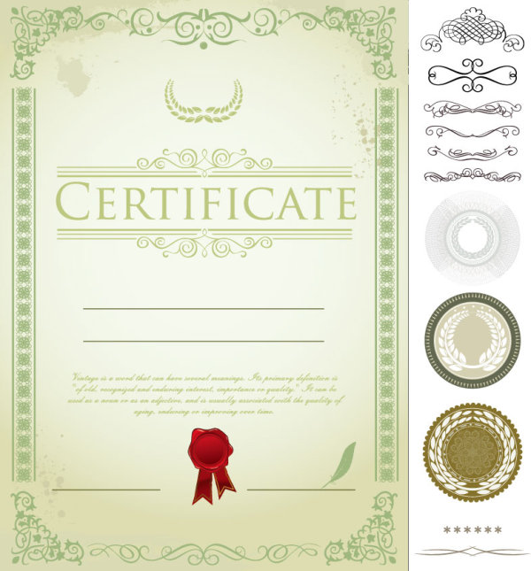 Certificate template design 04 - vector material