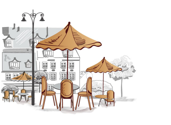 Roadside cafe 02 - vector material