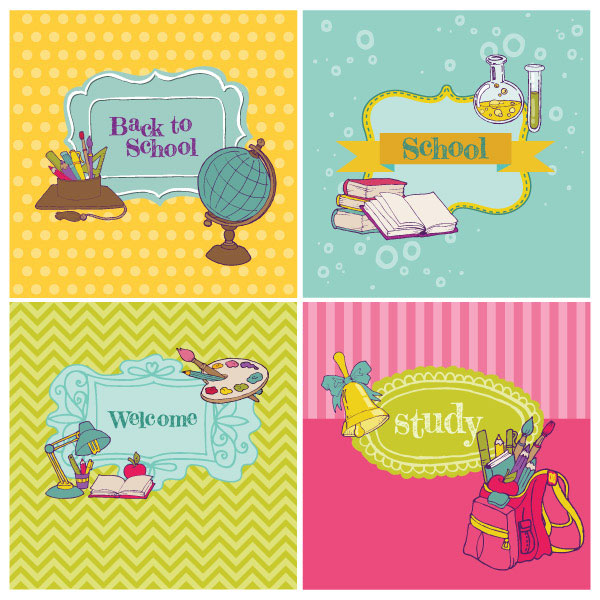 Graphic cartoon school theme vector material -2