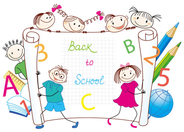 Cartoon hand-painted students 03 - vector material