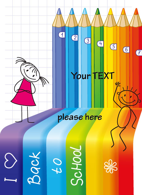 Students hand-painted cartoon 04 - vector material