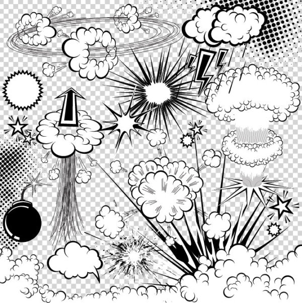 Cartoon explosion pattern 03 - vector material