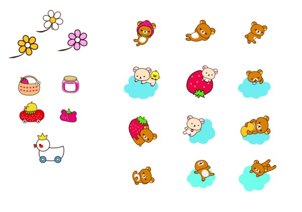 Easily bear cartoon vector material