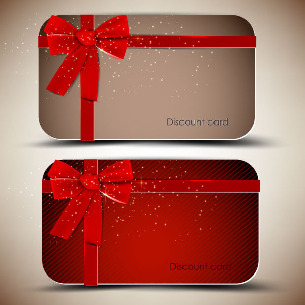 Red ribbon card 03 - vector material