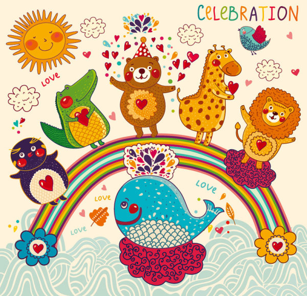 Hand-drawn cartoon pattern 04 - vector material