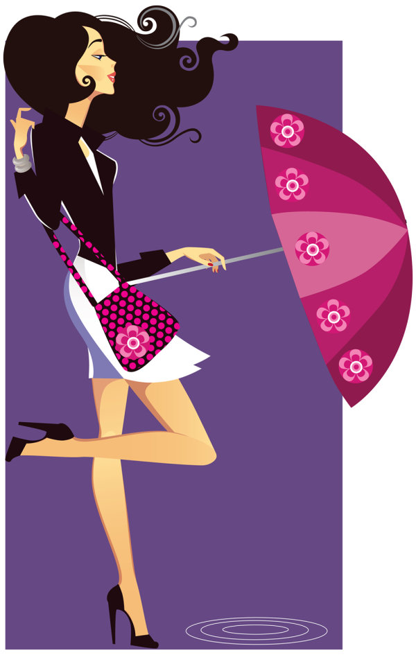 Fashion girl illustrator 02 - vector material