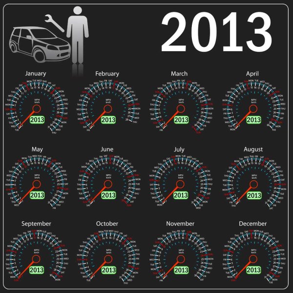 2013 Creative Calendar 02 - vector material