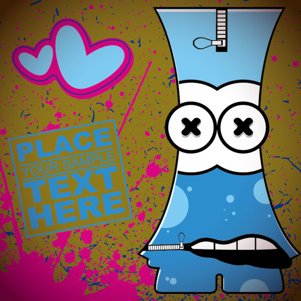 Cartoon monster card 03 - vector material