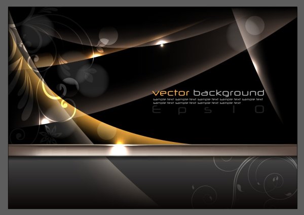 Black and gray lines golden gorgeous - vector material