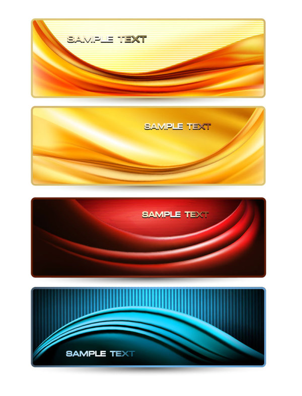 Gorgeous dynamic flow line banner 01 - vector material
