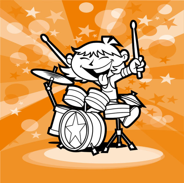 Cartoon Music illustrator 02 - vector material