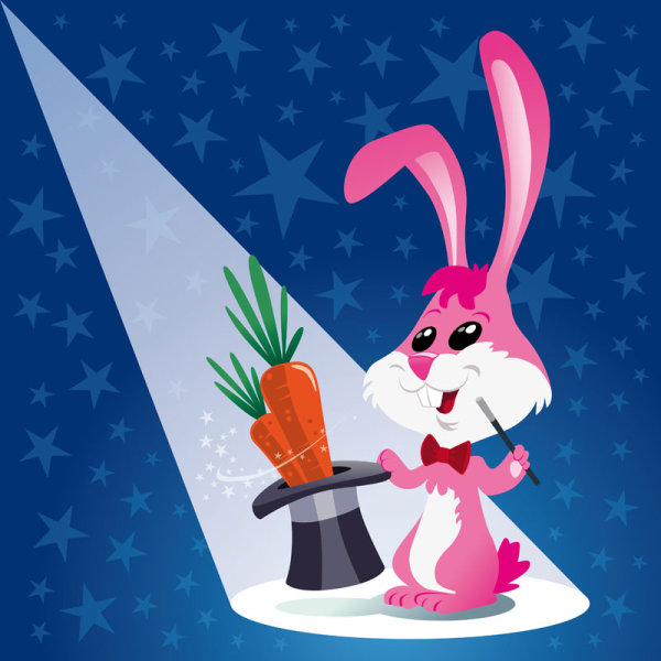 Magic cartoon rabbit - vector material