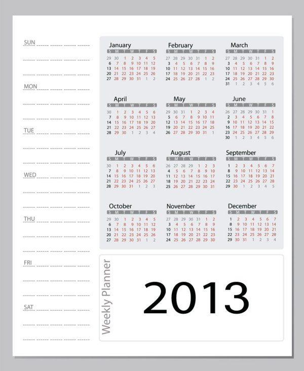 2013 Creative Calendar Meeting 17 - vector material
