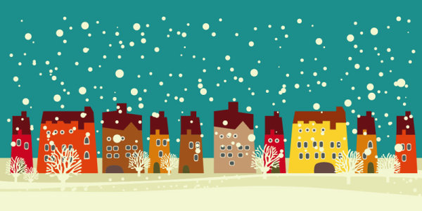 Cartoon house card 01 - vector material