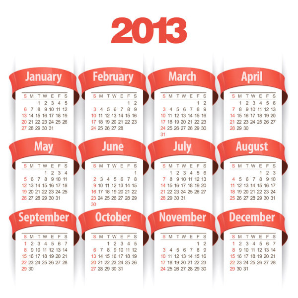 2013 Creative Calendar 01 - vector material