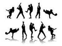People silhouette Vector baseball material