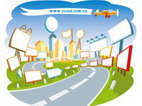 Urban scenes cartoon Vector material