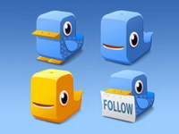 Three-dimensional cartoon Twitter