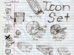 Pencil graffiti style web icons -1