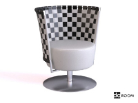 The checkerboard backrest modeling chair 3D model