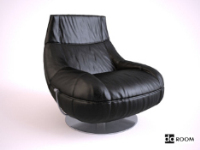 Black leather swivel chair 3D model