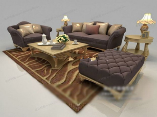 3d model of European-style sofa