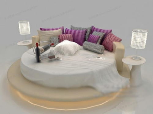 European round bed 3d model