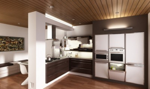 3d model of European-style kitchen