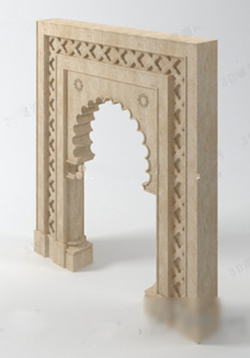 3d model of European-style doors