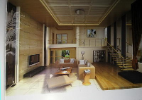 The hardcover of high taste minimalist living room 3D model