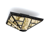 The classical pyramid style chandeliers