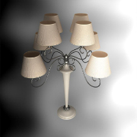 European garden style multi-cap lamp 3D models