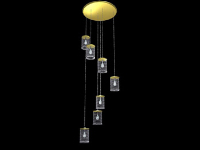 Delicate wind chimes chandeliers 3D model