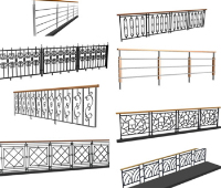 Modern railing 3D model