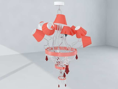 European-style pink crystal pendant chandelier