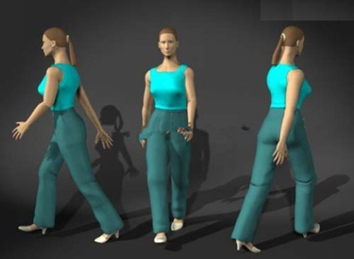 Movement female characters 3d models