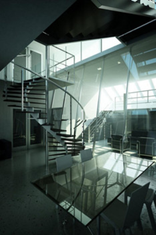 Modern double staircase 3d models