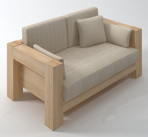 Wood soft sofas 3d models