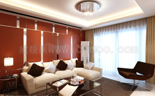 Net colored cozy living room 3d model