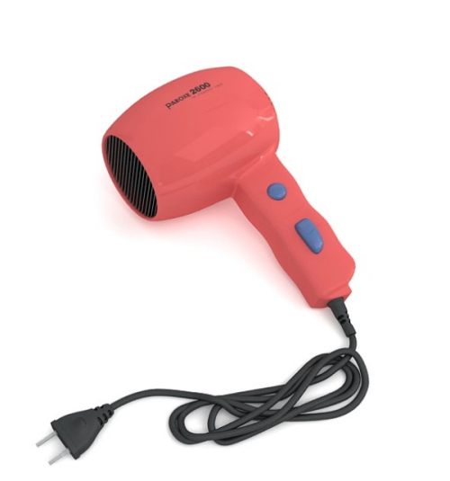 Red hair dryer in 3D