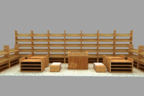 3d model wooden display stand
