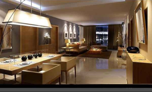 3D model combination dining living room