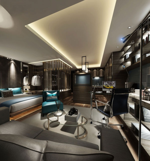 Modern business man bedroom 3D model